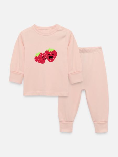 strawberry kiss - Baby Sleepsuit - crystal pink