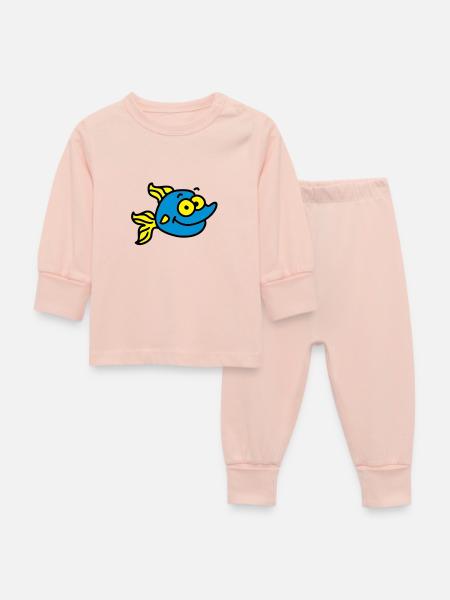 lustiger Fisch - Baby Schlafanzug - Kristallrosa