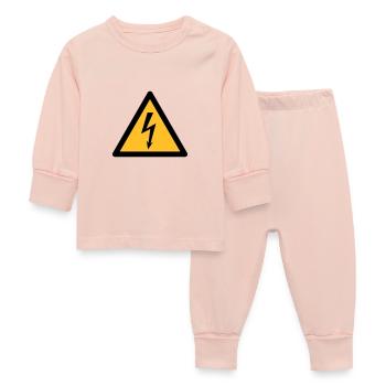 Hazard Symbol - High Voltage (2-color) - Baby Sleepsuit - crystal pink - Front