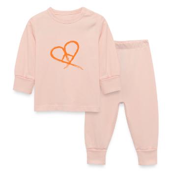 Symbole de paix hippie coeur paix liberté amour - Pyjama Bébé - rose cristal - Devant