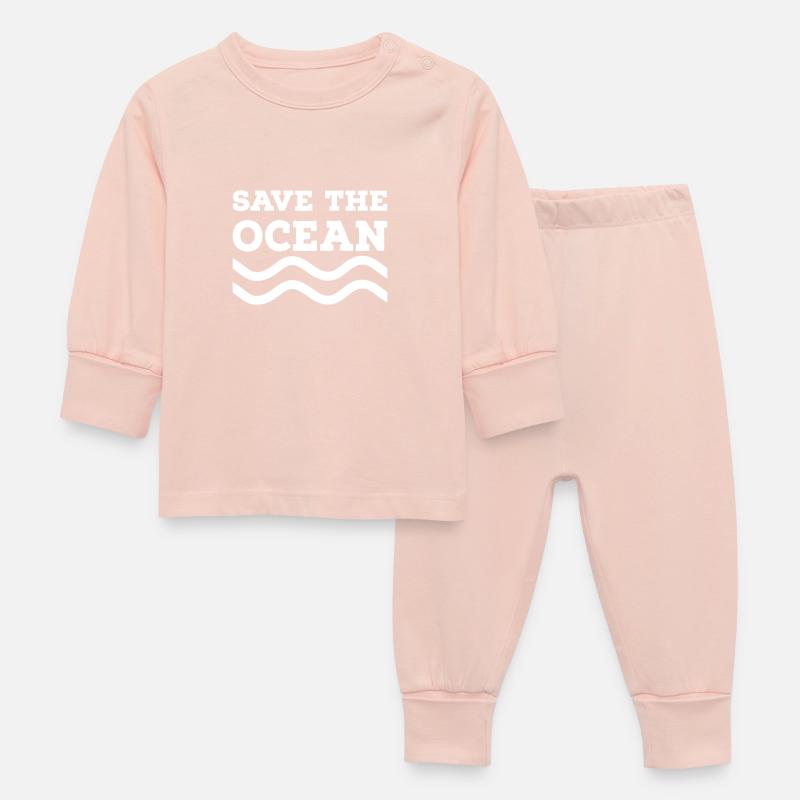 Save the Ocean - Baby Schlafanzug - Kristallrosa