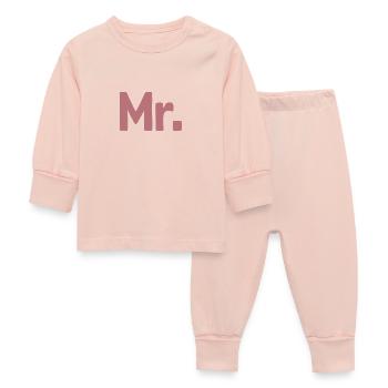 Mr. Matching Couple Engagement Wedding Honeymoon - Baby Sleepsuit - crystal pink - Front