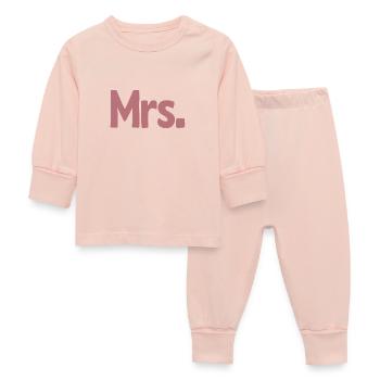 Mrs. Matching Couple Engagement Wedding Honeymoon - Baby Sleepsuit - crystal pink - Front
