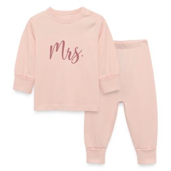Mme Matching Couple Fiançailles Mariage Lune de miel - Pyjama Bébé - rose cristal - Devant