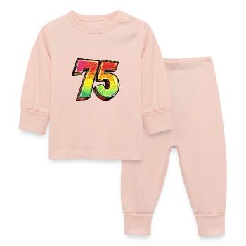 75 Number Symbol - Baby Sleepsuit - crystal pink - Front