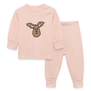 Hase wütend Böse Frech aggressiv hassen Frust Wut - Baby Schlafanzug - Kristallrosa - Vorne