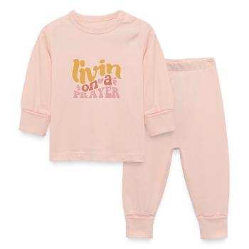 Livin on a Prayer - Baby Sleepsuit - crystal pink - Front