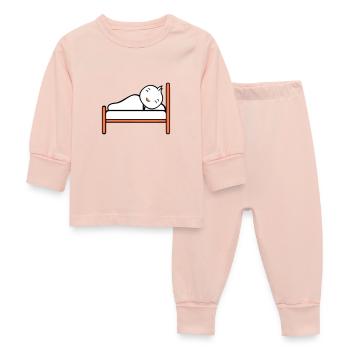 oiseau dort lit fatigué nuit récupérer couverture paresseuse - Pyjama Bébé - rose cristal - Devant