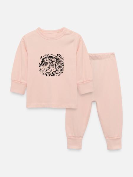 Wildschwein - Baby Schlafanzug - Kristallrosa