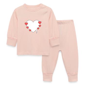 Speech bubble with hearts - Baby Sleepsuit - crystal pink - Front