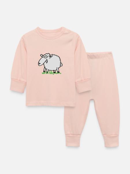 Grinsendes Schaf - Baby Schlafanzug - Kristallrosa