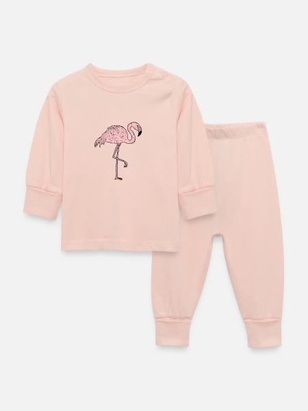 Flamingo - Comicstyle - Baby Schlafanzug - Kristallrosa