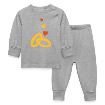 deux anneaux de mariage en or avec le mariage de - Pyjama Bébé - gris chiné - Devant