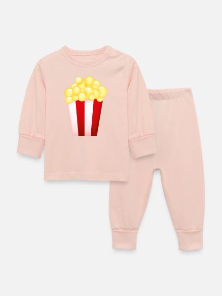 Smiley Popcorn - Baby Schlafanzug - Kristallrosa