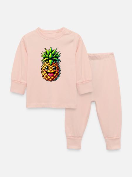 Ananas - Baby Schlafanzug - Kristallrosa