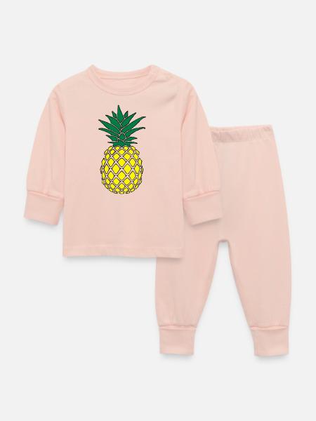 flippige Ananas - Baby Schlafanzug - Kristallrosa
