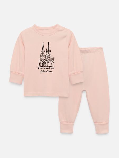 Kölner Dom, Doppeltürme - Baby Schlafanzug - Kristallrosa