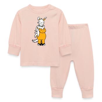Bunny Horse Riding Rider Pony Horse Waving Cute - Baby Sleepsuit - crystal pink - Front