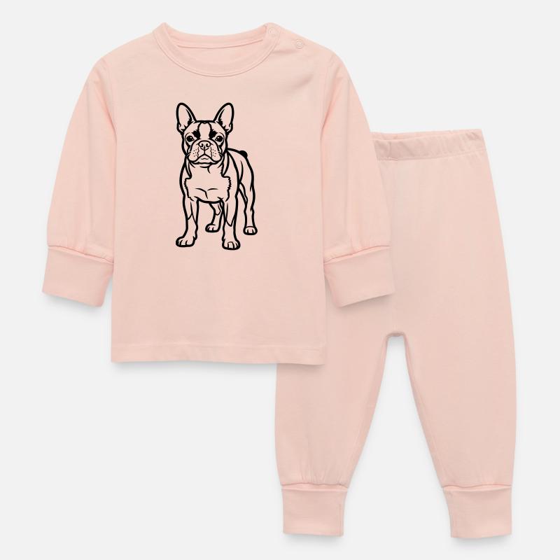 Boston Terrier - Pyjama Bébé - rose cristal