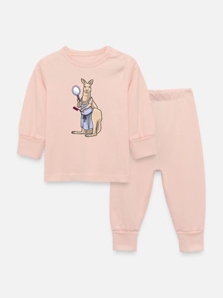 Känguru Friseur Spiegel - Baby Schlafanzug - Kristallrosa