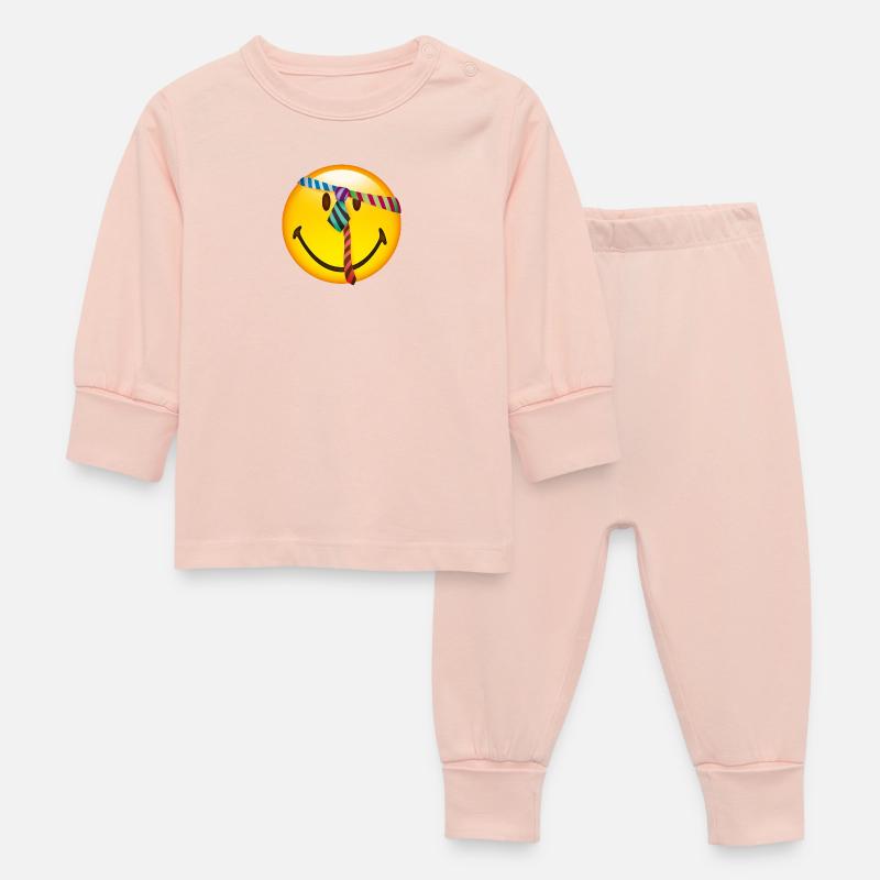Smiley Tie - Pyjama Bébé - rose cristal