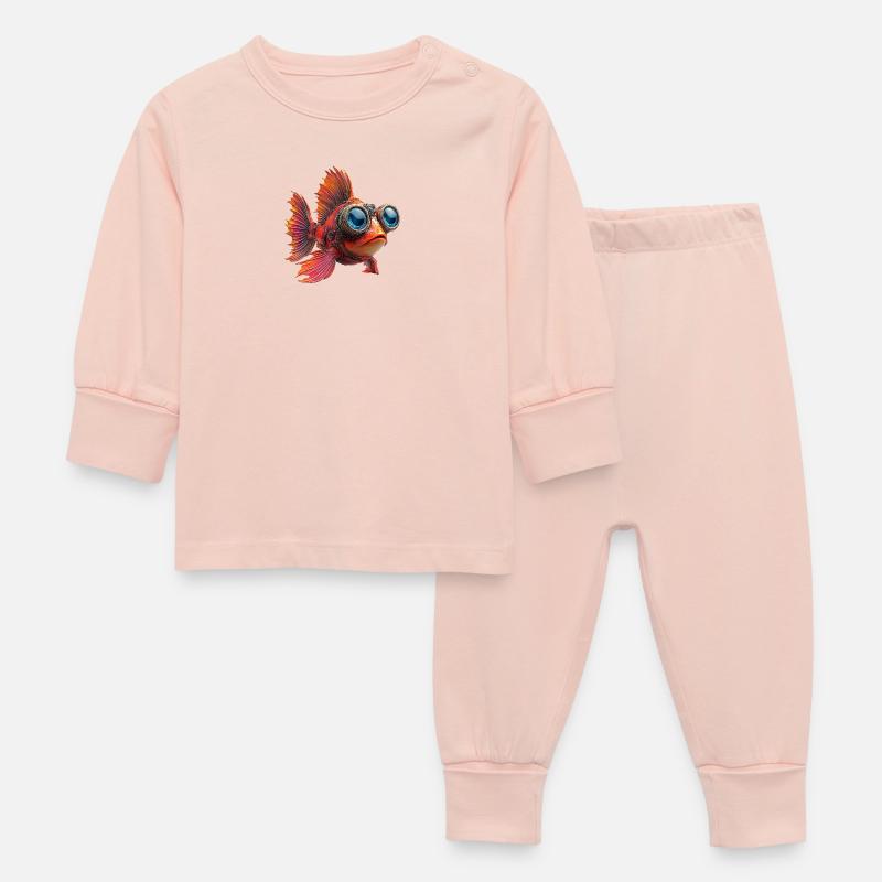 Drôle de poisson en combinaison de plongée - Pyjama Bébé - rose cristal