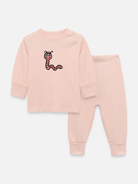 frecher Regenwurm - Baby Schlafanzug - Kristallrosa