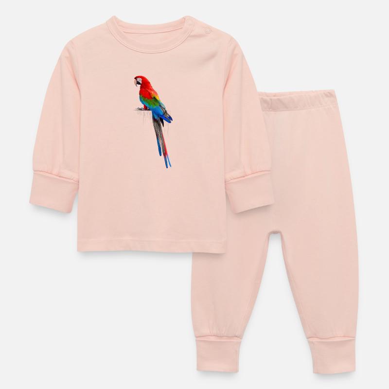 Perroquet - Pyjama Bébé - rose cristal