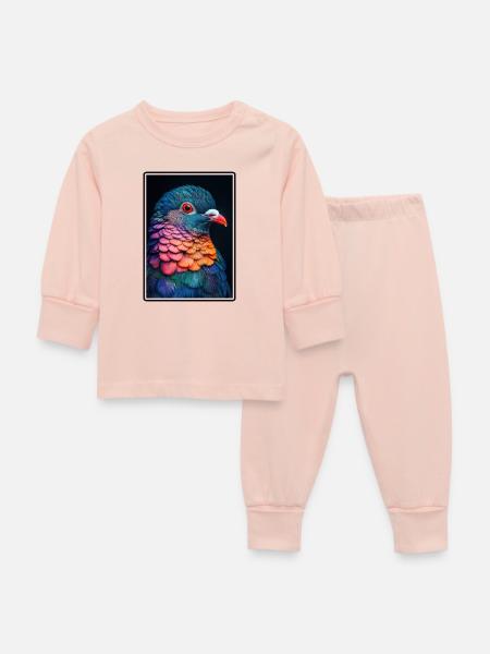 Tauben Taube - Baby Schlafanzug - Kristallrosa