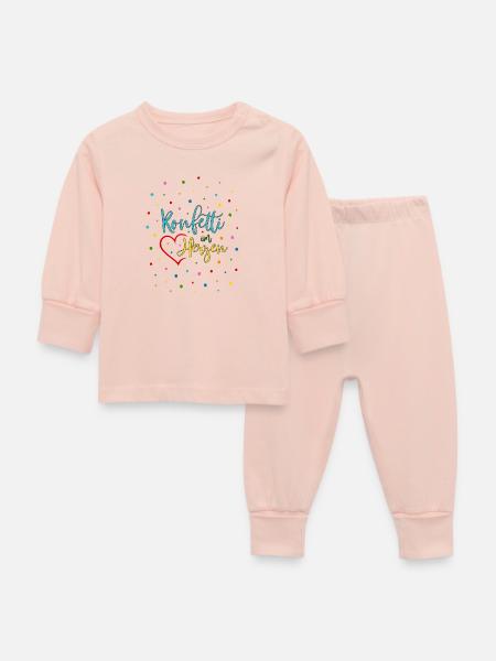 Konfetti im Herzen - Baby Schlafanzug - Kristallrosa