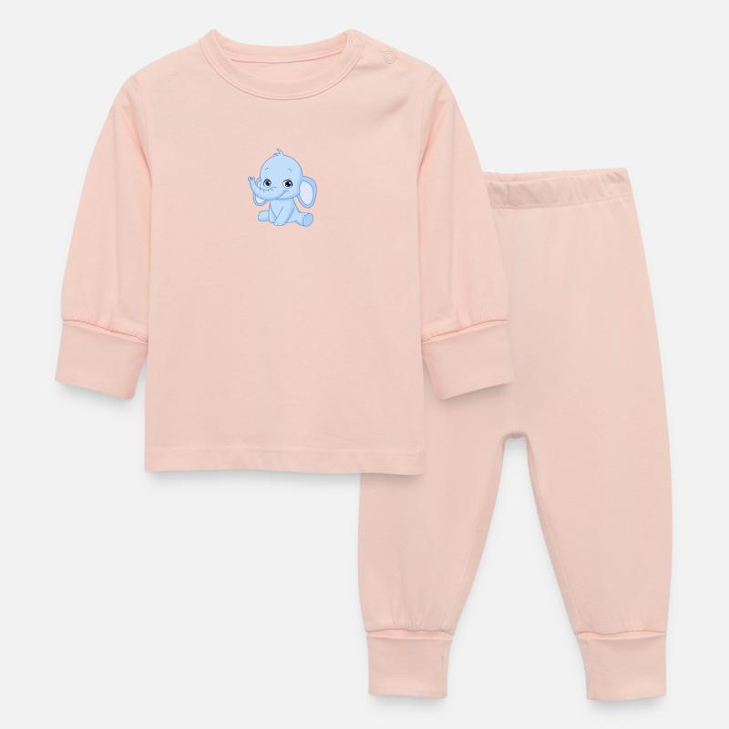 Elephants - Pyjama Bébé - rose cristal