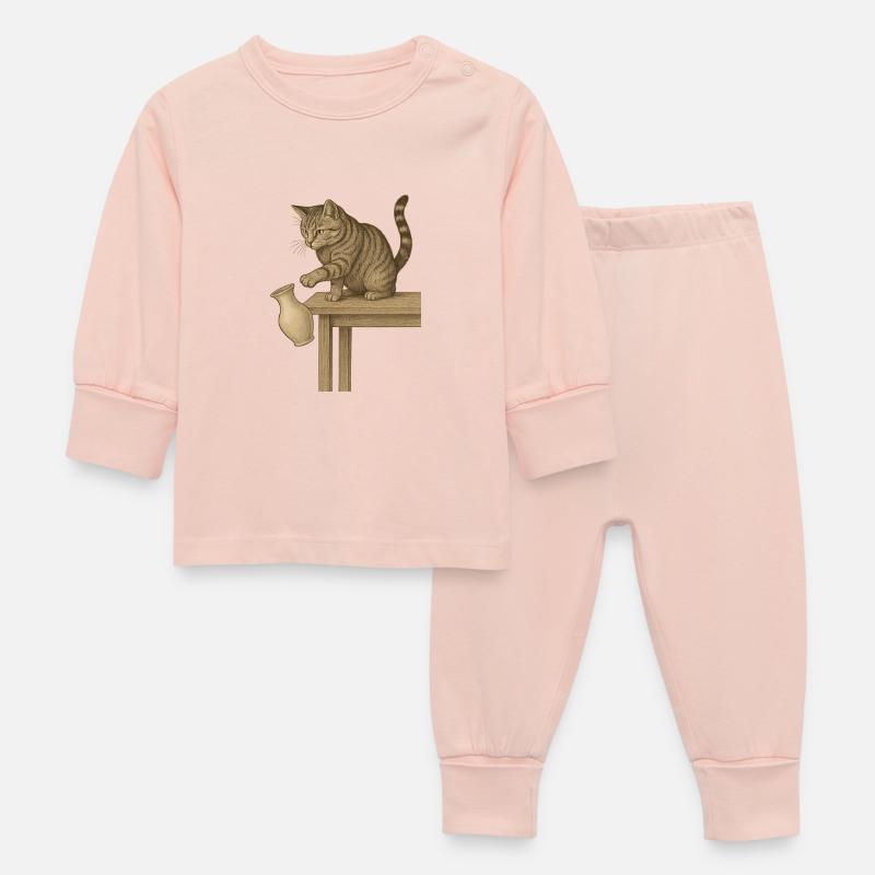 Cat logic: If it's right, it can also fall - Baby Sleepsuit - crystal pink