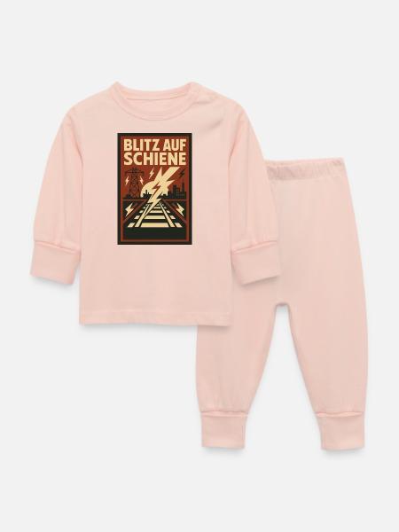 Blitz Schiene Eisenbahn - Baby Schlafanzug - Kristallrosa