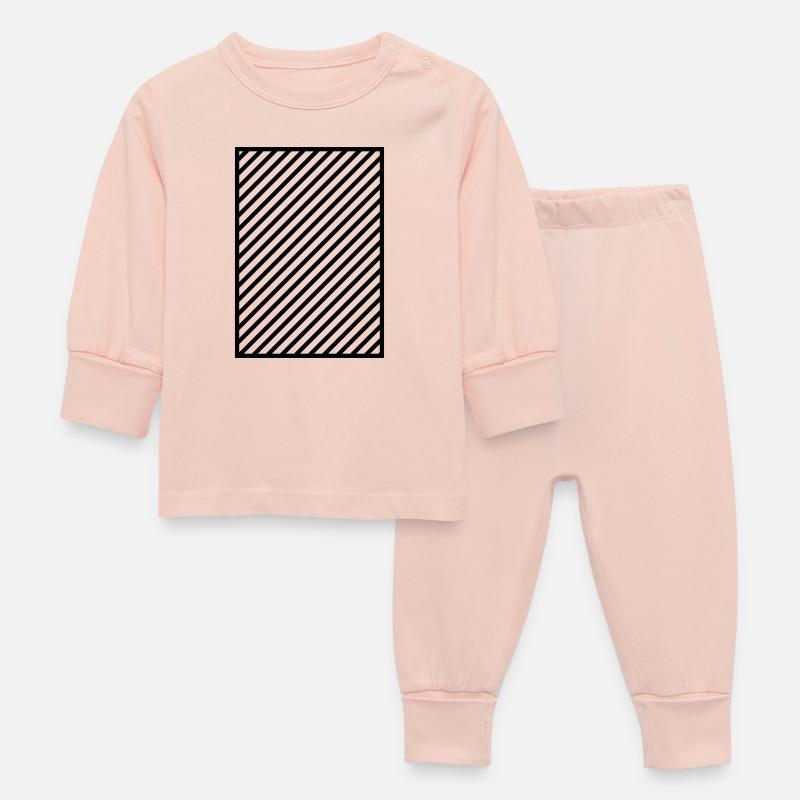 Bandes noires dans le cadre - Pyjama Bébé - rose cristal