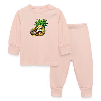 Drôle Ananas Donut Dessin Animé Fruité Sucré Desig - Pyjama Bébé - rose cristal - Devant