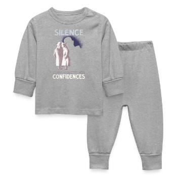 SiLENCE.. on vous écoute! (Style 1) - Pyjama Bébé - gris chiné - Devant