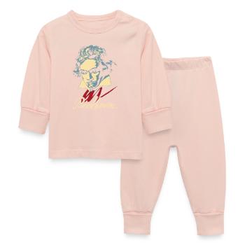 Beethoven (dark) - Baby Sleepsuit - crystal pink - Front