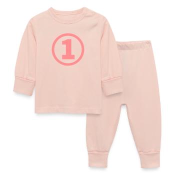 number one - Baby Sleepsuit - crystal pink - Front