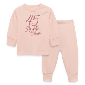45 Party Crew 45th Birthday Party 45 Years Old - Baby Sleepsuit - crystal pink - Front