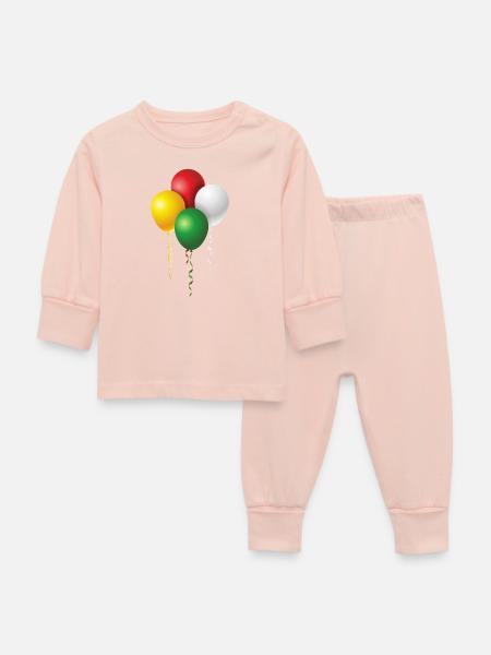 Luftballons zu Fasching oder Karneval - Baby Schlafanzug - Kristallrosa