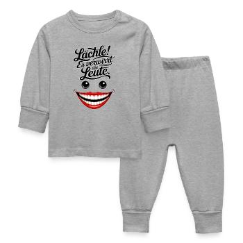 Always smiling - Baby Sleepsuit - heather grey - Front