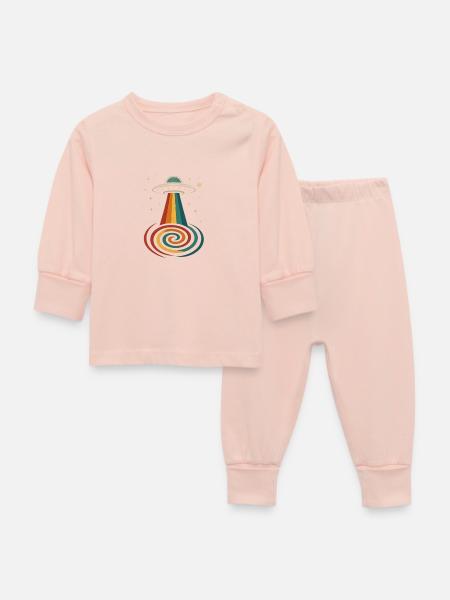 UFO Rainbow Beam - Baby Schlafanzug - Kristallrosa