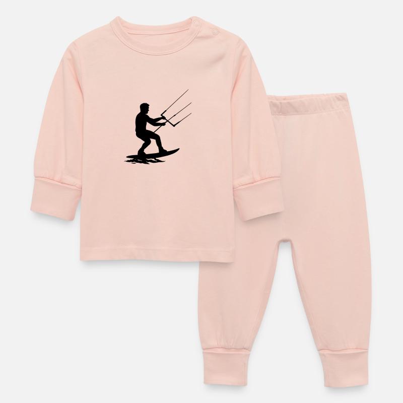 Kitesurfeur cool en action – Silhouette dynamique - Pyjama Bébé - rose cristal