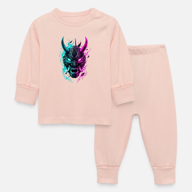 Masque Cyber Oni Néon - Pyjama Bébé - rose cristal