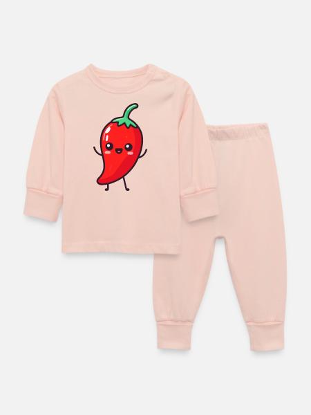 Glücklicher Peperoni - Baby Schlafanzug - Kristallrosa