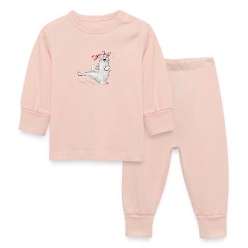 Katze beim Karate - Baby Schlafanzug - Kristallrosa - Vorne