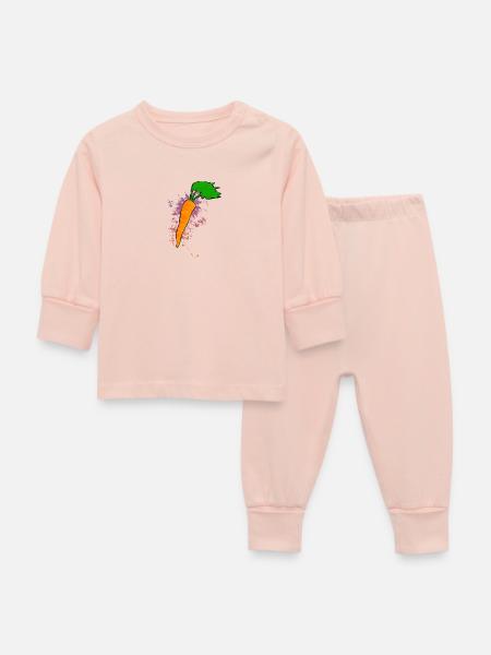 Möhren Farbexplosion - Baby Schlafanzug - Kristallrosa