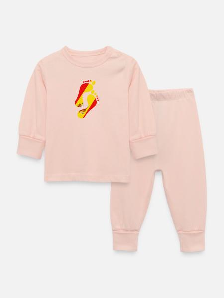 Spanien Flagge Fußabdruck - Baby Schlafanzug - Kristallrosa