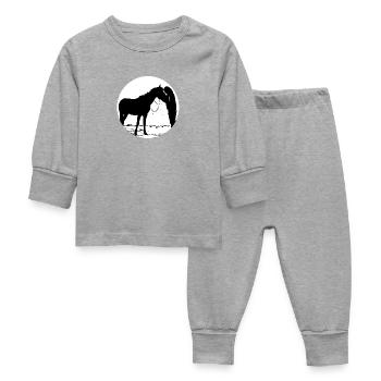 horse - Baby Sleepsuit - heather grey - Front