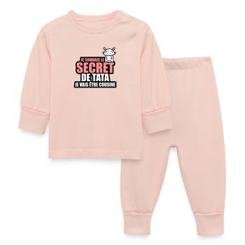 je connais le secret de tata je vais être cousine - Pyjama Bébé - rose cristal - Devant
